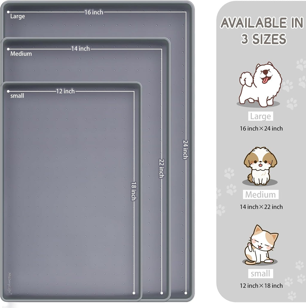 MateeyLife 2PCS Small Lick Mat for Dogs and Cats and MateeyLife Silicone Cat & Dog Food Mat for Floors Waterproof