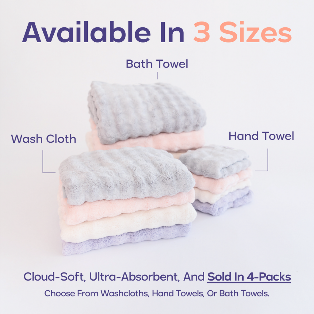 Ribbed Bath Towels (4-Pack)